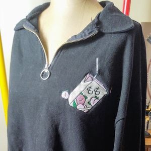 Korean fashion street wear 🍑 peach zip sweater OS